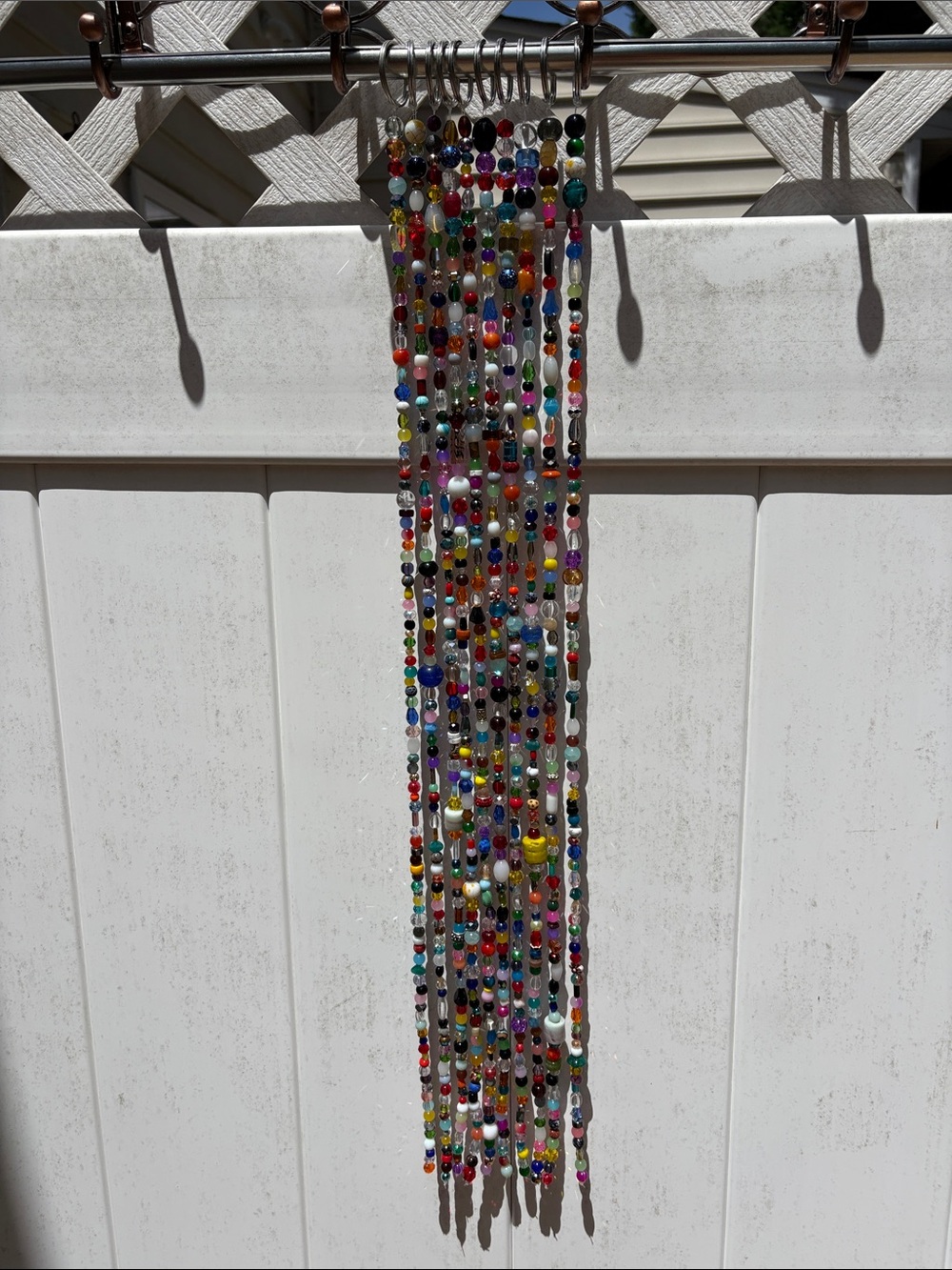 10 strands 28 inches long glass and crystal beads multicolored